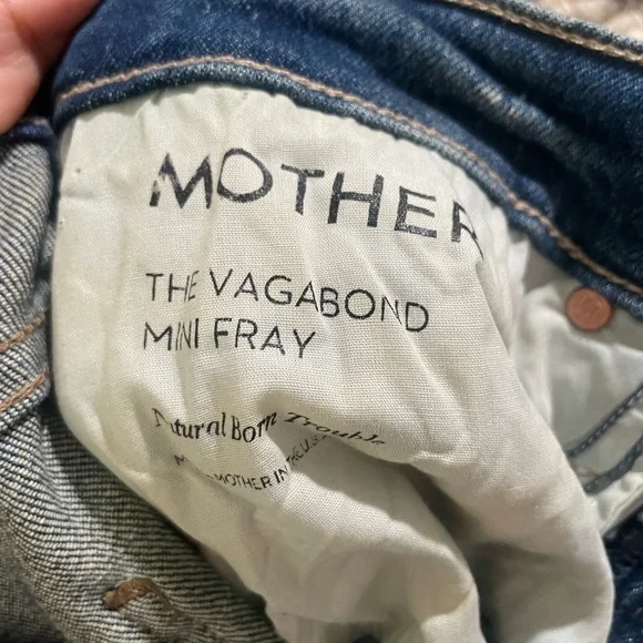 MOTHER The Vagabond Fray denim mini skirt sz 25 - Picture 4 of 7